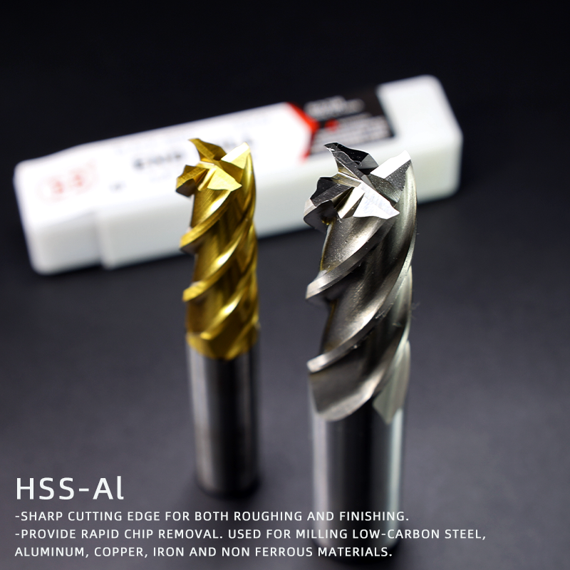 BB-Fraises en bout de haute précision HSS coupe-métal Co8 asil alt D1-32mm 2 3 4 cannelures dents en aluminium outil de fraisage clé siège routeur peu