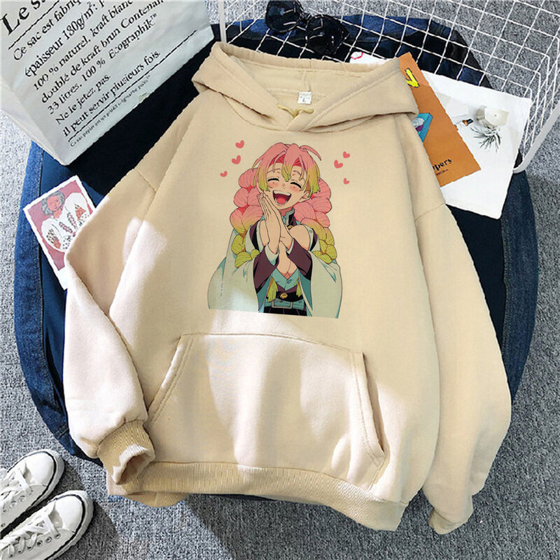 Mitsuri hoodies women Korean style graphic clothing female Fleece Hooded Shirt