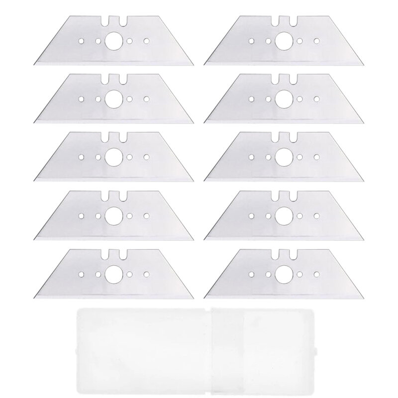 10 Stuks Trapeziumvormig Mes 5 Maten 60 # Koolstofstaal Zilveren Vervangingsbladen Voor Handmatig Snijden Van Papier Multiplex Plastic Leer