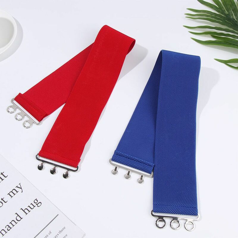 Women's belt with metal buckle belt dress with elastic band fashionable accessories casual elastic belt
