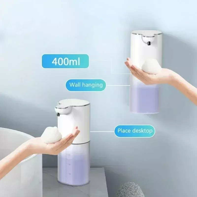 Dispensadores automáticos de jabón de espuma P9, ml 2024, lavadora de manos inteligente para baño con carga USB, colgante de pared de escritorio 2 en 1, 400