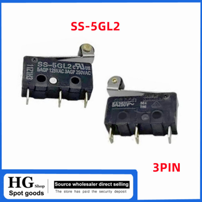 マイクロトラベル制限スイッチ,オリジナルのミニスイッチ,3ピン,SS-5, SS-5GL, SS-5GL2, SS-5GL13, 5-10個。