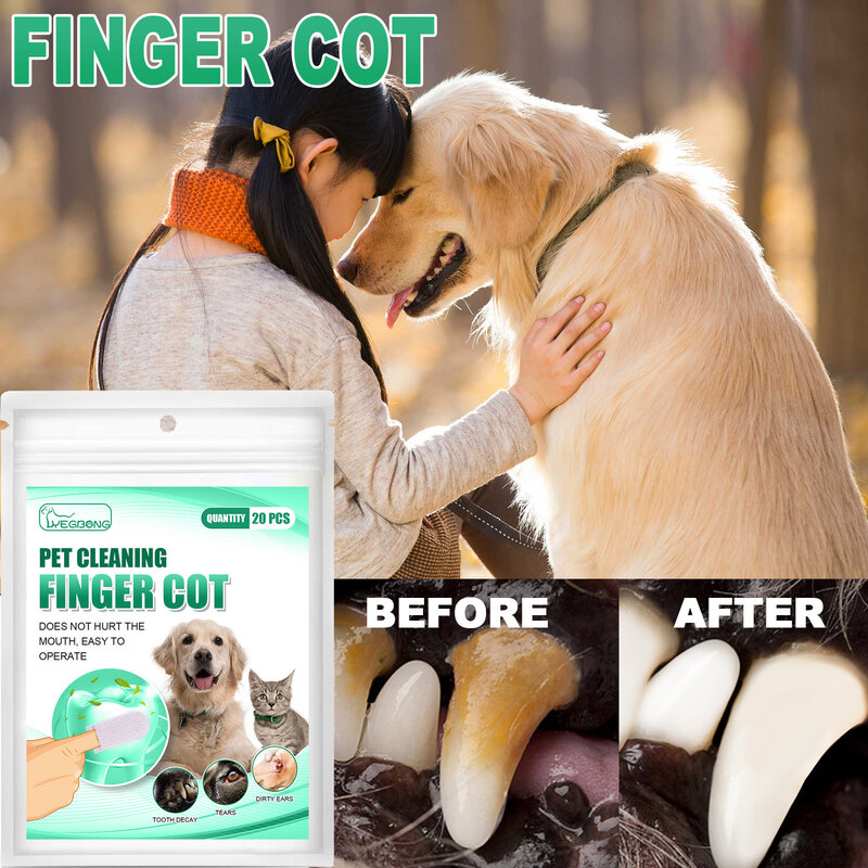 Pet Zähne Reinigung Einweg Finger Cot Feuchttücher Zahnstein Entfernen Cochlear Reinigung für Katze Hund Zahnbürste Oral Care Finger Abdeckung