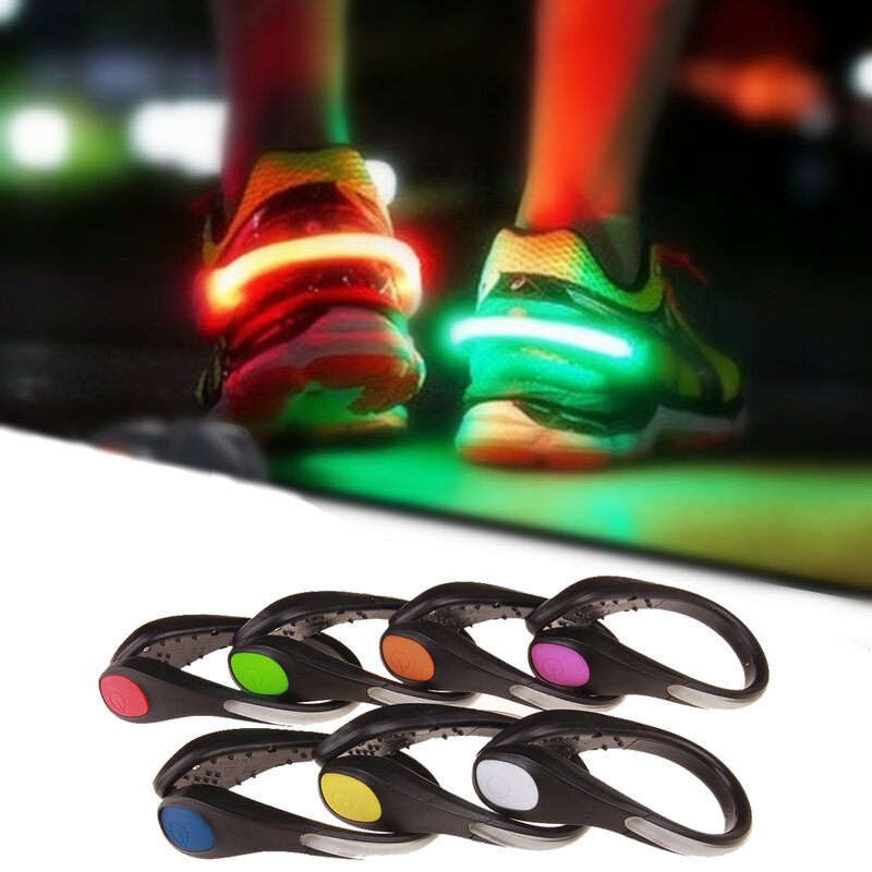 신발 클립 라이트 야간 안전 경고 LED 강한 조명 신발 클립, 러닝 사이클링 자전거 LED 조명 신발 클립 LED 발광 클립