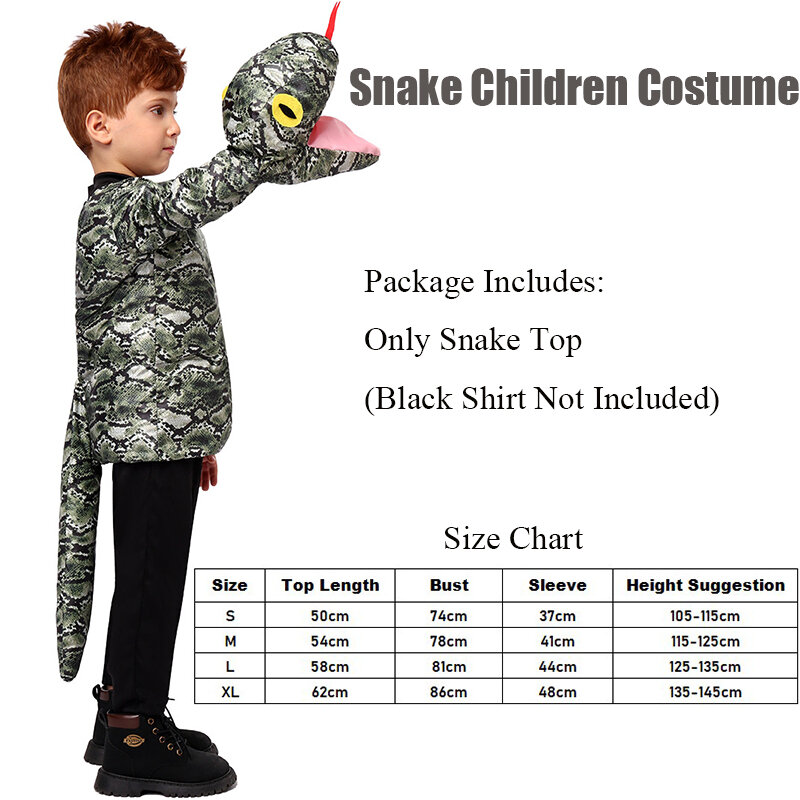 Dzieci zwierzę wąż Halloween Cosplay chłopiec anakonda kostium dla dzieci