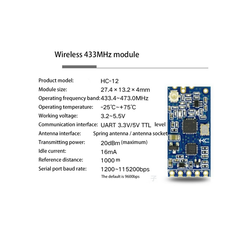 HC-12 433Mhz SI4463 Wireless Serial Port Module 1000M Replace Bluetooth HC12 - 4 PCS