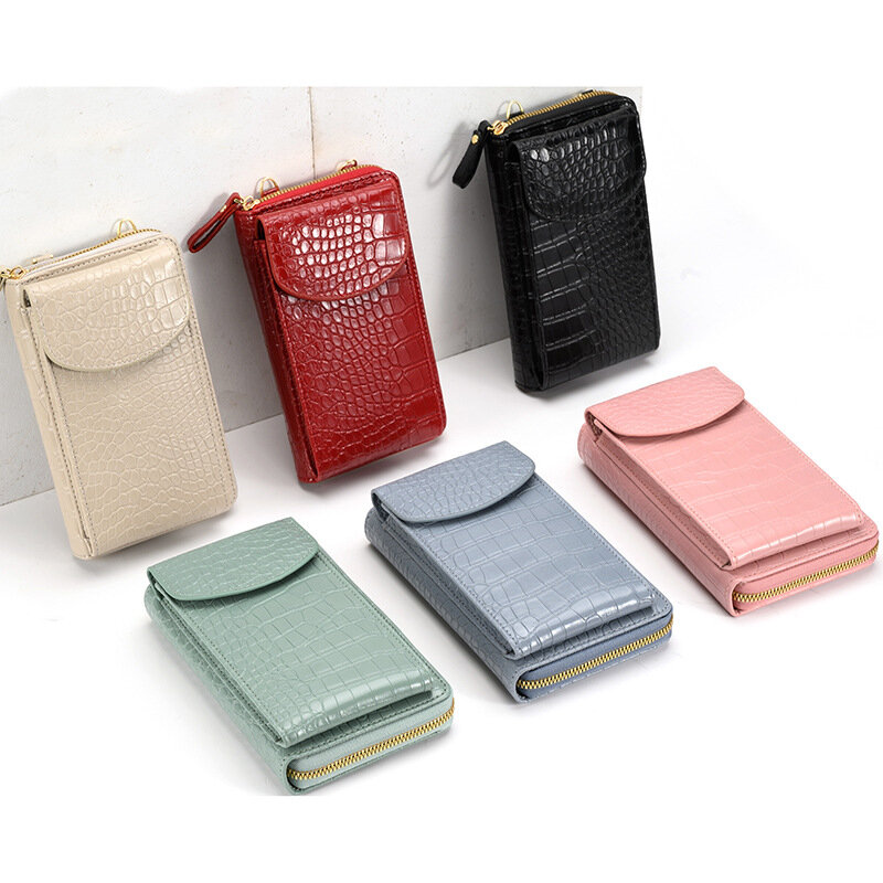 YUECIMIE-PU Bolsa de couro crossbody celular para mulheres, pequenos sacos de telefone para senhoras, carteira de ombro móvel, bolsa de mensageiro feminino, verde