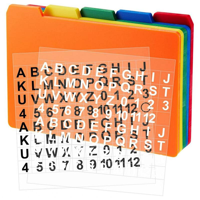 Index Card Guide Set Self Adhesive Number Alphabet Sticker File Colorful Index Card Dividers with Tabs Office Business