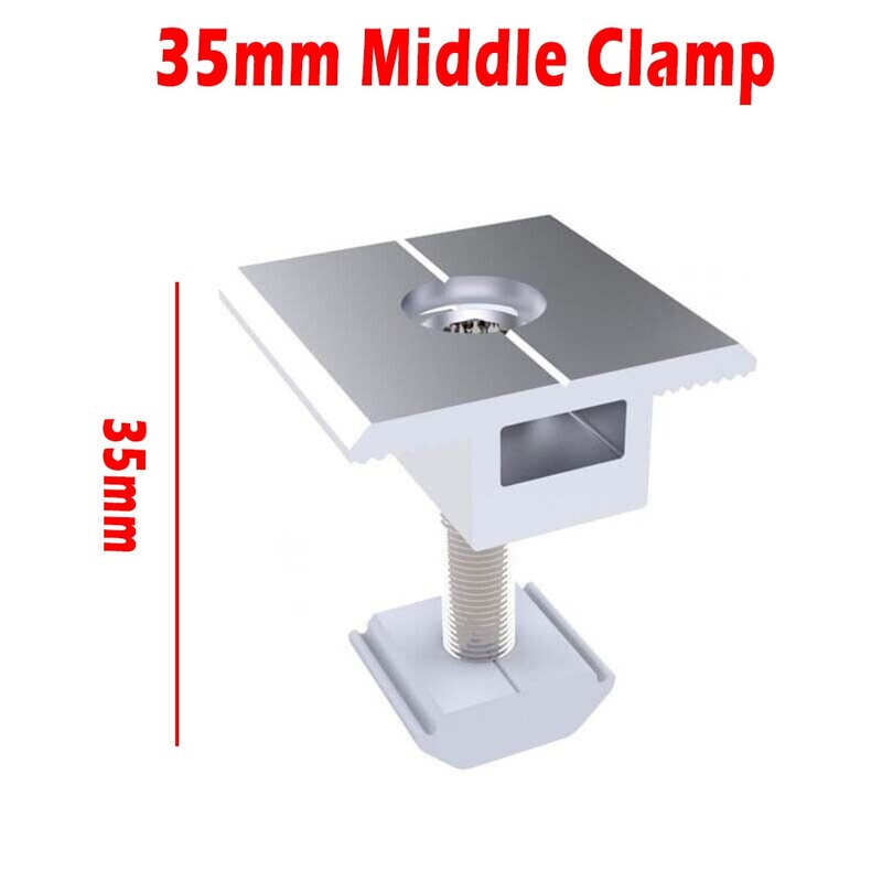 Secure Clamp for Solar Panels, Easy Installation on Rails, Lightweight Aluminum Alloy, Suitable for Various Frame Modules 45mm