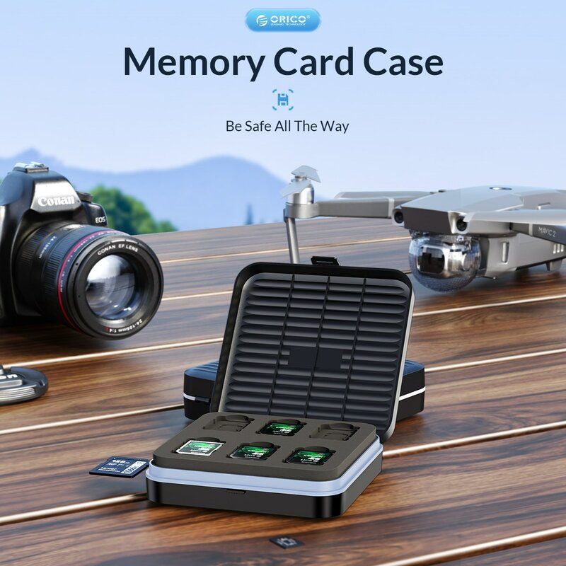 ORICO SD Card Case Micro SD Card Holder Case Soft Foam Interior Memory Card Storage Box for SSD/CF/SD Card Holder Organizer