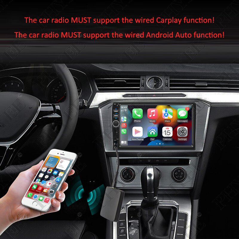Draadloze Carplay Adapter, Draadloze Android Auto Adapter, Converteren Bedraad Naar Draadloze, Plug And Play Voor Auto Originele Multimedia