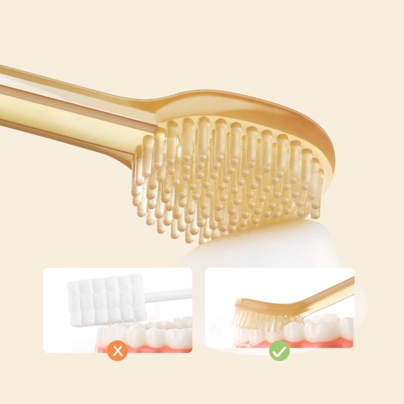 1/2 buah sikat gigi bayi silikon, sikat gigi lidah sikat bayi pembersih mulut 0-2 tahun perawatan mulut bayi balita bebas BPA