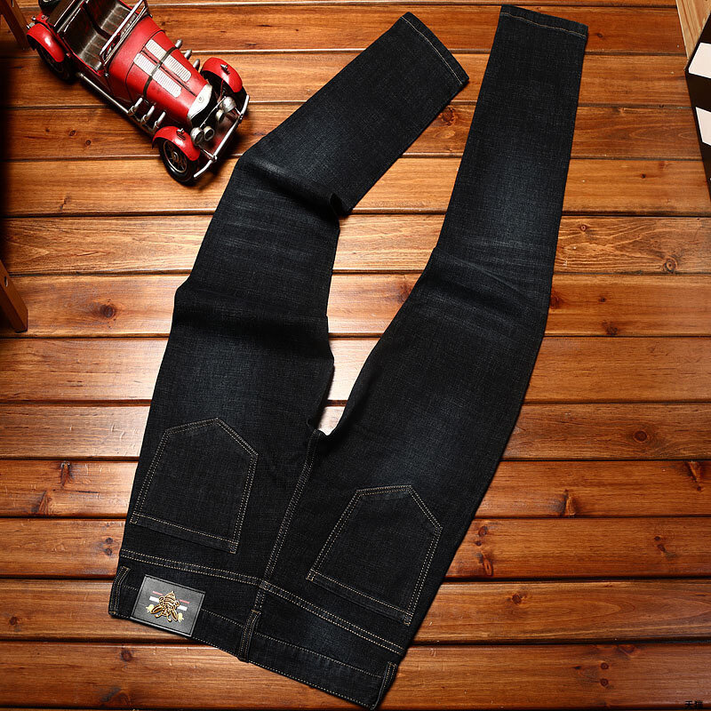 Высококачественные Доступные Роскошные джинсы с вышивкой, мужские облегающие темно-синие повседневные уличные модные брюки skinny2024new