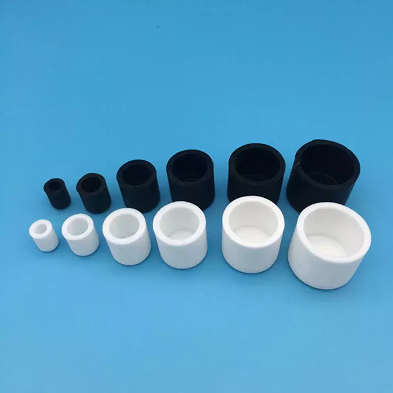 Tapas de goma de silicona blanca y negra, protectores de cubierta de extremo transparente para tubería redonda/muebles, 3mm-60,5mm