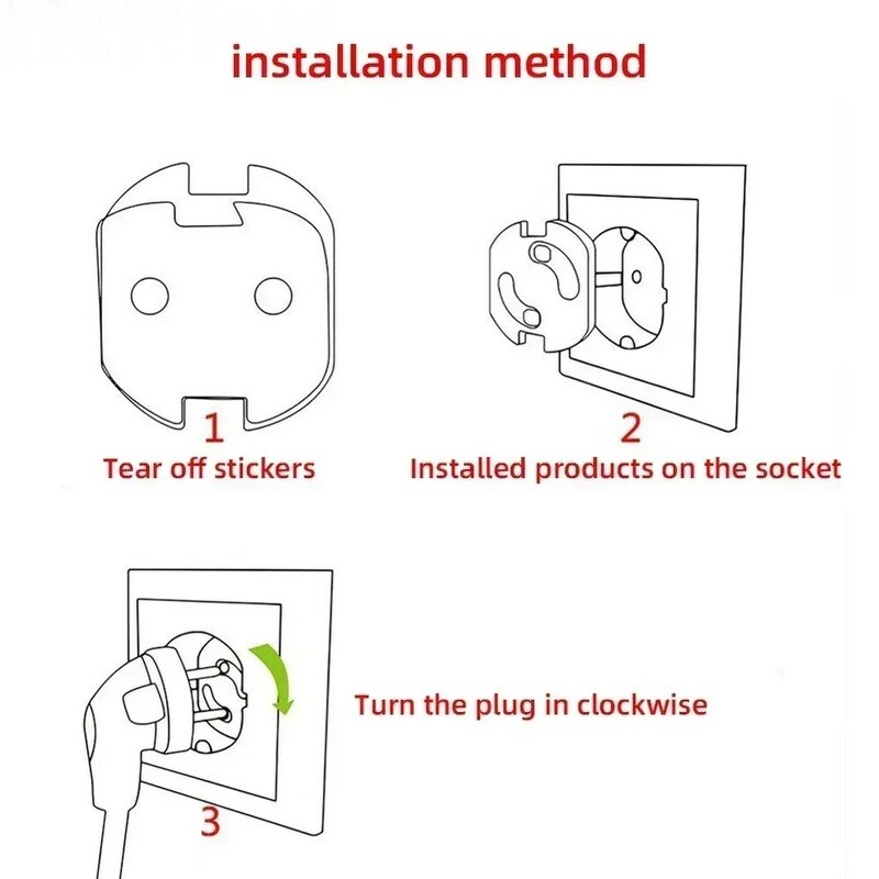 1/10 Stuks Stopcontact Bescherming Baby Kind Eu Stopcontact Veiligheidsbescherming Anti-Elektrische Schokpluggen Beschermer Rotatie Covers