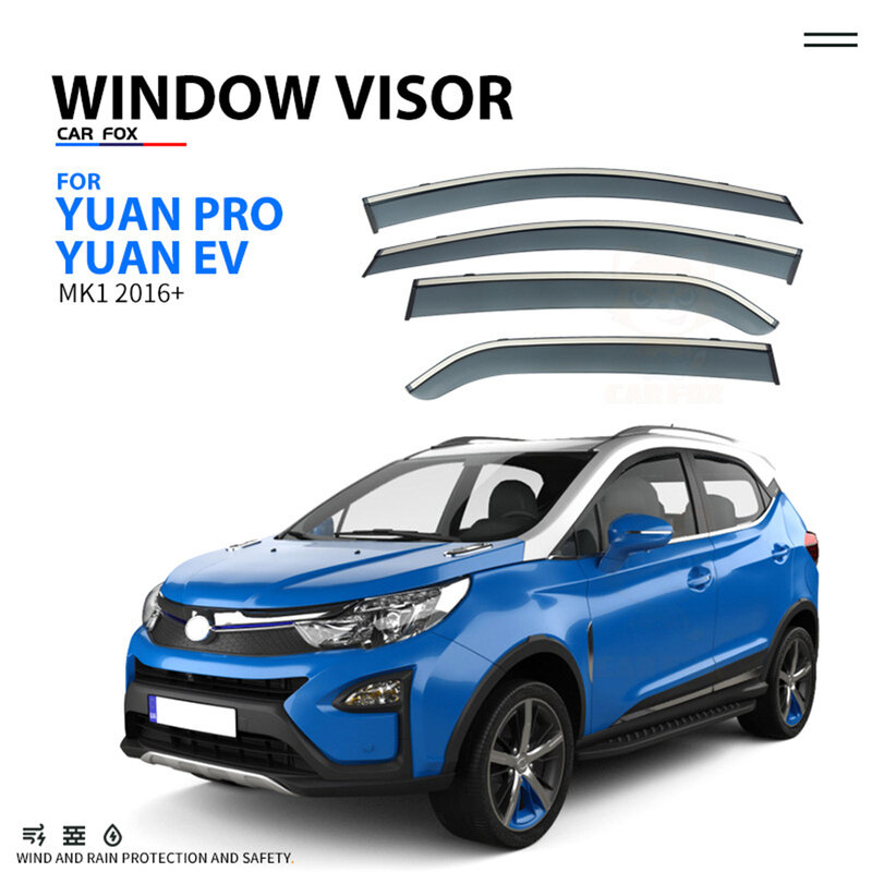 واقي مطر لنافذة السيارة ، واقي طقس ، عاكس واقي رياح ، BYD Yuan Pro EV + ، attho 3-