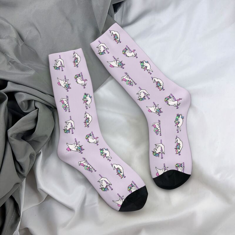 Unicorn Pole Dancing Club Socks Harajuku High Quality Stockings All Season Long Socks Accessories for Unisex Birthday Present