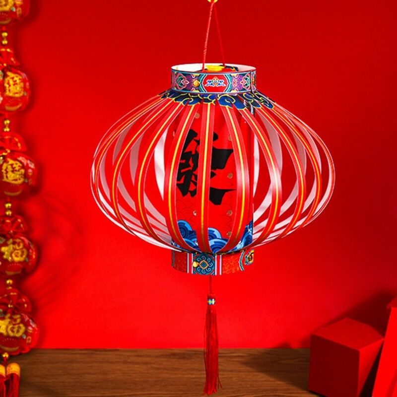 Viel Glück Neujahr Papier Laterne handgemachte Regenschirm Party glühende Laterne glühende leuchtende chinesische Laterne DIY