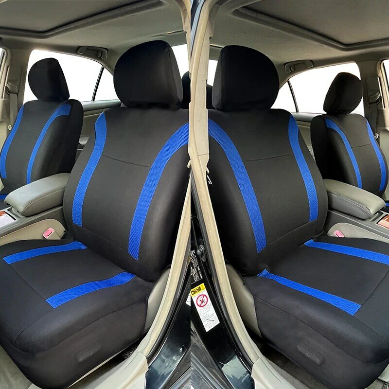 AUTO PLUS กีฬา Universal โพลีเอสเตอร์รถยนต์ชุด Fit รถส่วนใหญ่ธรรมดาผ้า Bicolor สไตล์รถอุปกรณ์เสริม Seat Protector