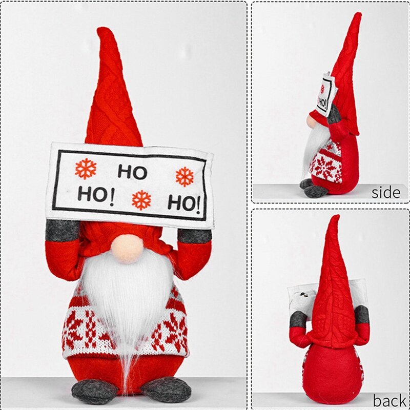 Christmas Gnomes Plush Handmade Swedish Tomte Gnome Ornaments With LED, Scandinavian Elf Dolls Nordic Figurine