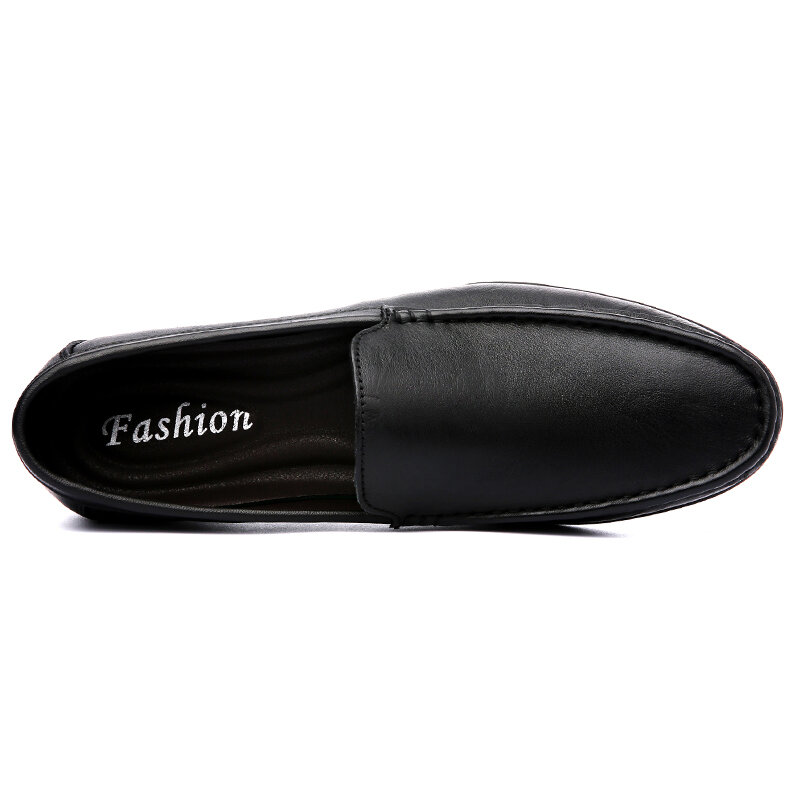 Wsuwane skórzane buty męskie mokasyny w zwięzłym stylu czarny brązowy mokasyny wiosenny jesienny projektant włoska marka