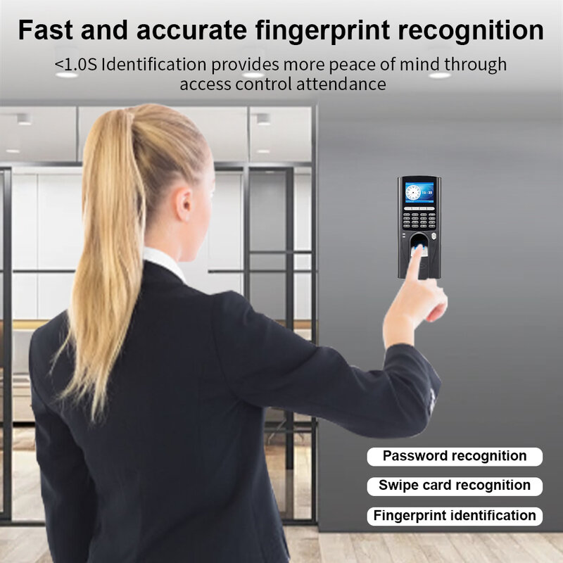 Mesin perekam elektronik, mesin Web bisa biometrik waktu kehadiran sidik jari, perekam pengenalan karyawan, mendukung Multi Bahasa