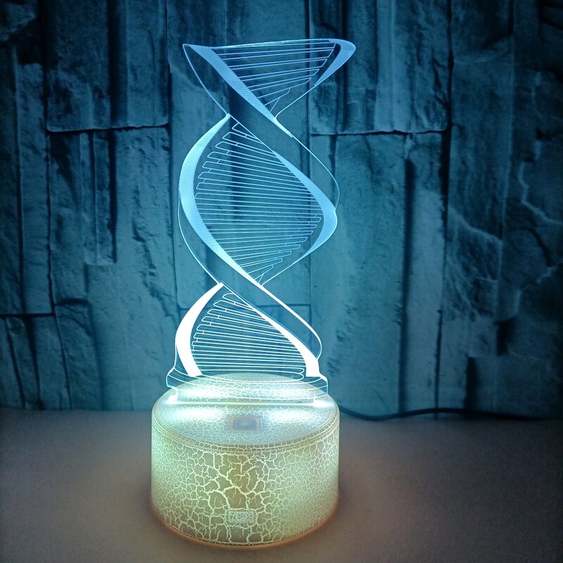 Модель 3D ночника Nighdn с ДНК, светодиодная лампа-иллюзия, ночная лампа с изменением 7 цветов, настольные лампы для спальни, детские подарки, домашний декор