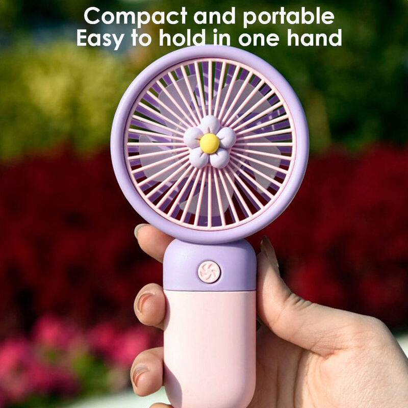 Mini ventilateur USB portable, ventilateur de charge de bureau, ventilateur de dessin animé mignon, fruits et fleurs, étudiant