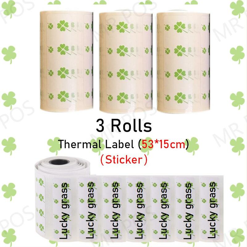 3 Rolls Thermal Paper Sticker Paper Label Paper Photo Paper Color Paper For PeriPage PAPERANG Photo Printer