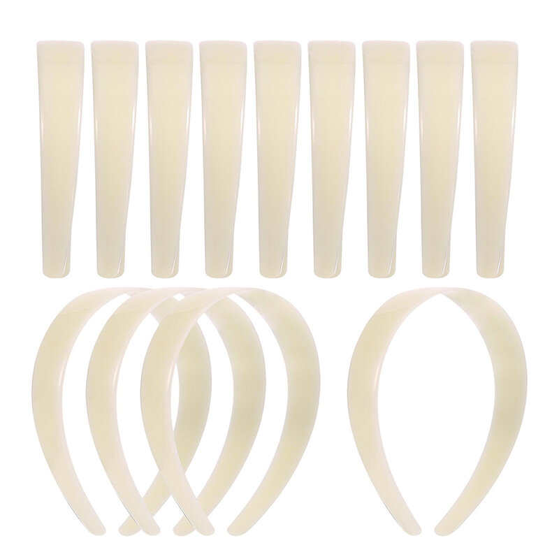 Diademas de plástico blanco de 5-25mm, para la cabeza sin dientes banda lisa, Base para manualidades, fabricación de joyas para el cabello, accesorios para la cabeza, 10 unidades