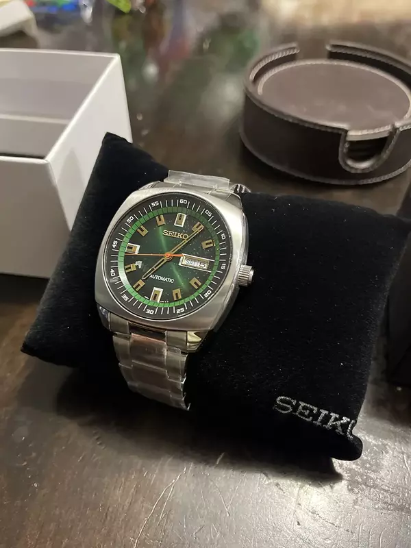 SEIKO-Reloj de pulsera deportivo para hombre, cronógrafo de cuarzo giratorio redondo, resistente al agua, automático, serie 5, SNKM, Original