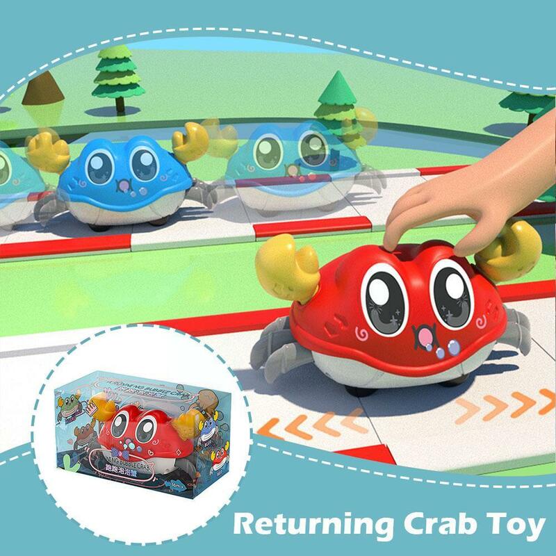 Z powrotem do przodu pełzająca indukcyjna zabawki dla zwierząt domowych bezwładności kraba dla dzieci interaktywna chłopięca dziewczęca prezent Q8V3
