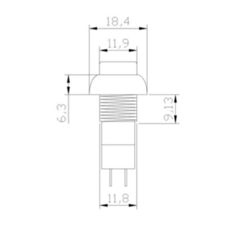 Interruptor de botón redondo de 5 piezas, pulsador PBS-11A/B con bloqueo/reinicio, 12mm, 250V, 3A