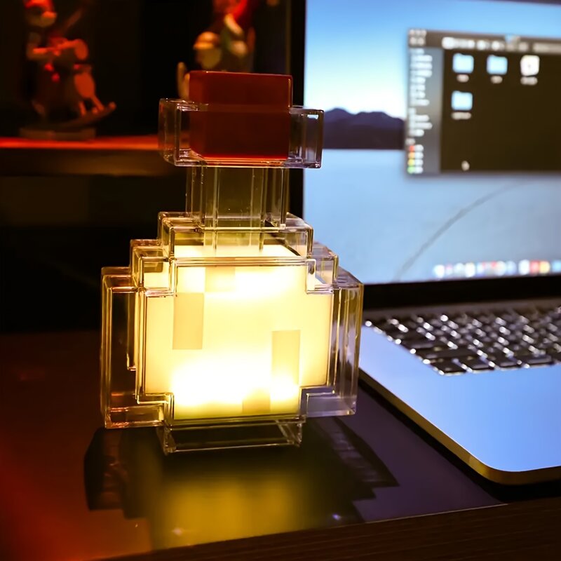 1 szt. Kolorowa apteczna lampa w kształcie butelki RGB zmieniająca kolor - ładowana przez USB, nowatorska dekoracja z kreskówek, lampka nocna do spania i Stu