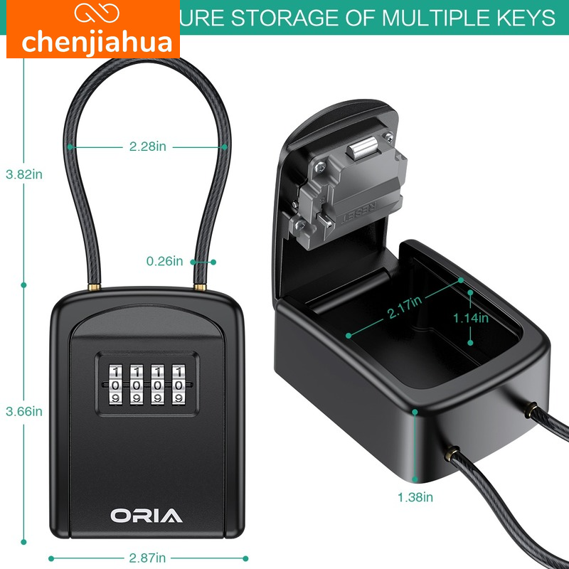 Wall Mount Key Storage Secret กล่อง4หลักการรักษาความปลอดภัยรหัสผ่านล็อครหัสไม่มีบ้านตู้นิรภัยเก็บกุญแจกล่อง