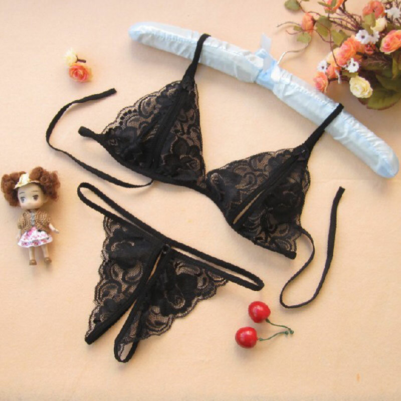 Lingerie Woman Lace Transparent Underwear Fairy Embroidery Brief Sets Delicate Bra Kit Push Up Breves Sets