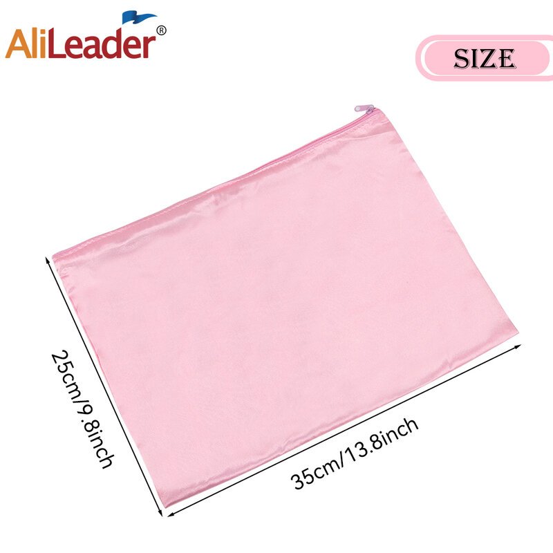 Lightweight Hair Storage Bags Professional Wig Bag Storage Carrier Case Silk Satin Bag With Zipper Hair Extensions Tools