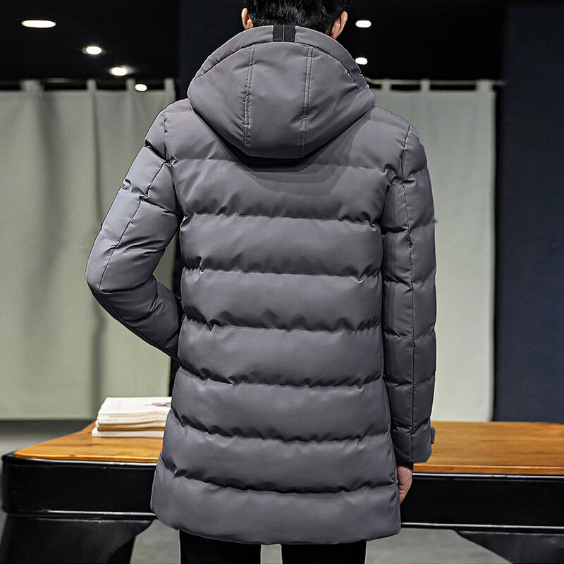 Manteau Long à Capuche pour Homme, Vêtement Multifonctionnel, Confortable et Chaud, Style Décontracté, Design à la Mode