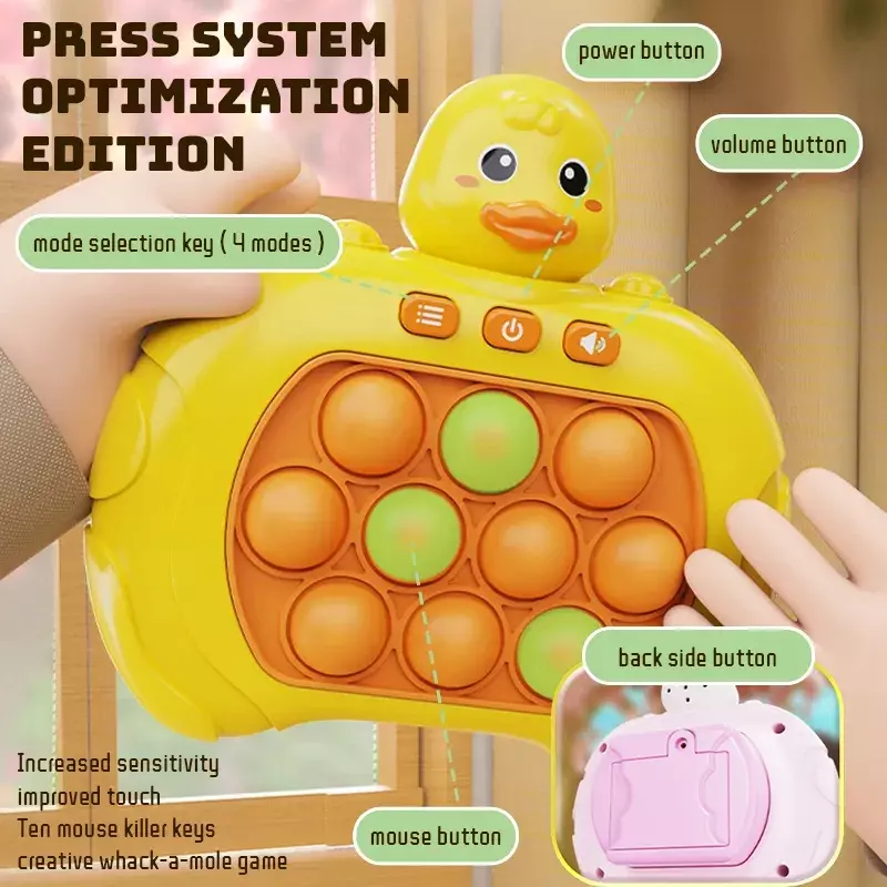 Pop Quick Push Bubble Light Fidget Game Handle Toys giocattolo antistress con macchina da gioco a LED allevia lo Stress giocattoli per ragazzi e ragazze Kid