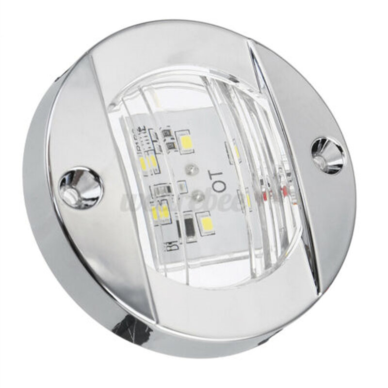 Rodada impermeável LED Cortesia Luz, Stern Marcador, azul e branco, 147LM, Acessórios ABS, 12V, 1Pc