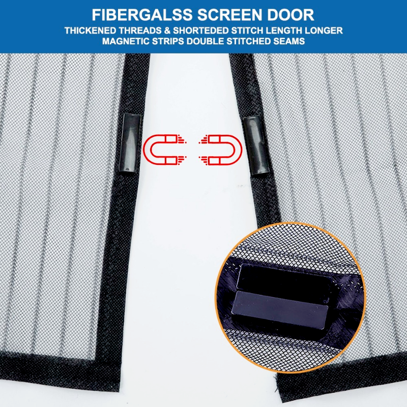 Tool-free Reinforced Magnetic Screen Door Curtain Mosquito Net Anti Bug Fly Partition Curtain Mesh Automatic Closing Door Screen