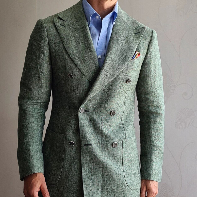 Luksusowe męskie garnitury płaszcz klapa zamknięta smokingi dwurzędowe odzież dla pana młodego dla wieczór weselny na imprezę bal tylko do personalizacji marynarki