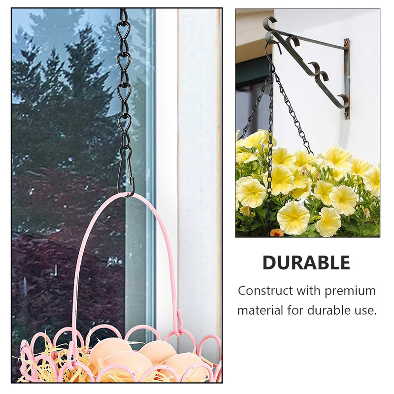 5 Pcs Flower Basket Bird Cage Chain Hangers for Ornament Lantern Decorate Replace Iron Flowerpot Hanging Outdoor Planters