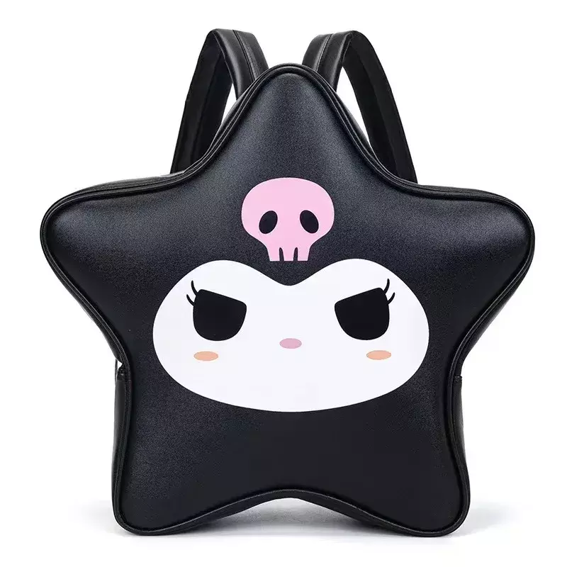 Hello Kitty Japanese cute creative five-pointed star large-capacity PU backpack y2k sweet hottie style Kuromi backpack for women