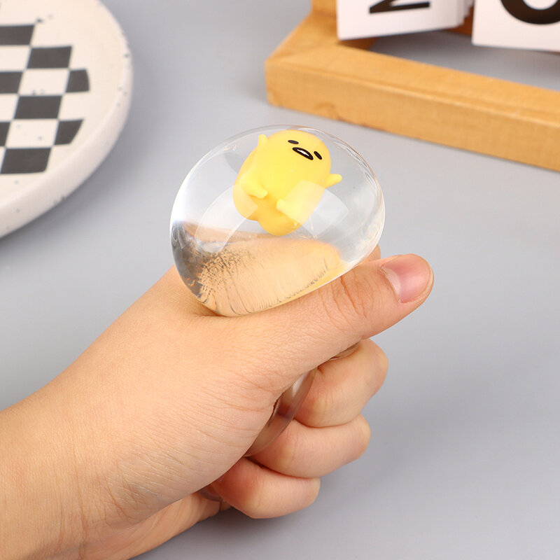 Mainan bola penghilang stres telur bening lucu bola elastis melar transparan mainan antistres untuk dewasa anak-anak pesta bantuan