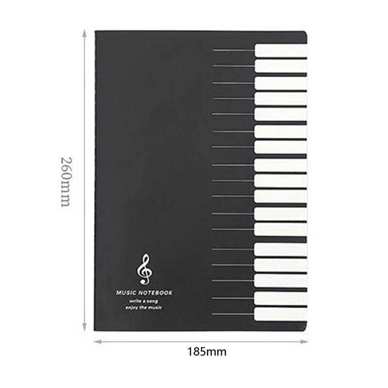 Staff Stage Notebook com cinco linhas, notas musicais, Tab, 3X