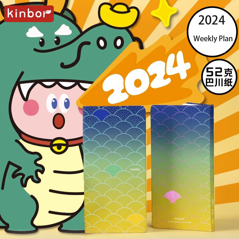 Kinbor 2024 agenda settimanale piccolo taccuino BaChuan Paper Weeks cuadernos Daily Plan Book Time Management notepad regali Todolist