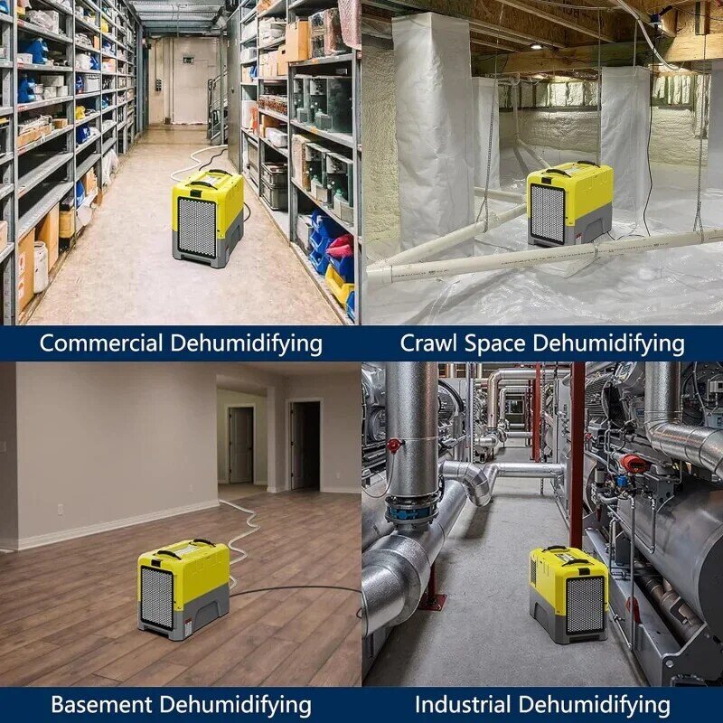 Deumidificatore commerciale ALORAIR 180 PPD con tubo di scarico della pompa per magazzino seminterrato e siti di lavoro, spazio di scansione di grande capacità