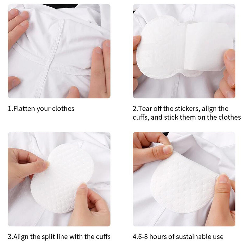Almohadillas para el sudor para las axilas, almohadillas no tejidas, transpirables, ultrafinas, desodorantes, 50/30/10 piezas