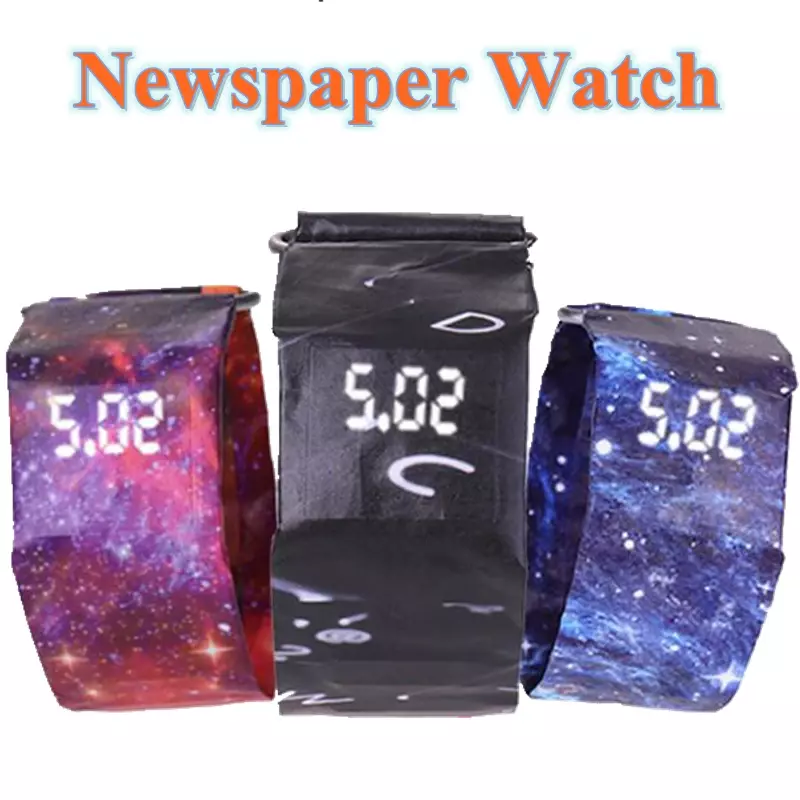 Relojes Led de papel creativos para Hombre, relojes de pulsera electrónicos a prueba de agua, relojes digitales para Hombre, relojes para mujer